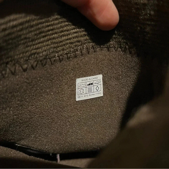 Crocs 11554 Cobbler Brown Leather Suede Fold Over Ankle Slip On Boots Women's 10 - Picture 9 of 10